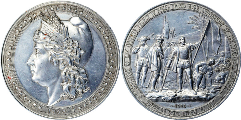 1892 World's Columbian Exposition Landing of Columbus Mayer Medal. Eglit-101, Ru...