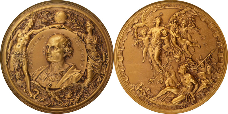 1892-1893 World's Columbian Exposition Cristoforo Colombo Medal. Eglit-106, Rula...