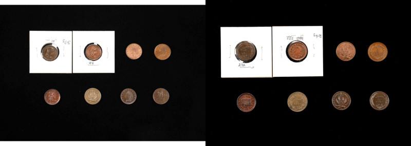 Lot of (8) Patriotic Civil War Tokens.
A selection of copper and copper-nickel ...