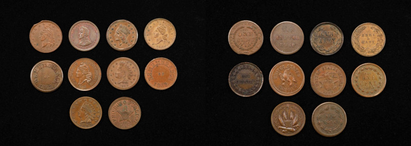 Lot of (10) Patriotic Civil War Tokens.
A nice selection of circulated copper e...