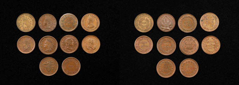 Lot of (10) Patriotic Civil War Tokens.
Various desirable types and an average ...