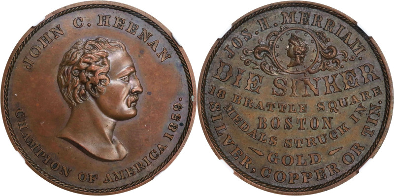 MASSACHSUETTS. Boston. 1859 Jos. H. Merriam. Rulau Ma-Bo 78. Copper. Plain Edge....