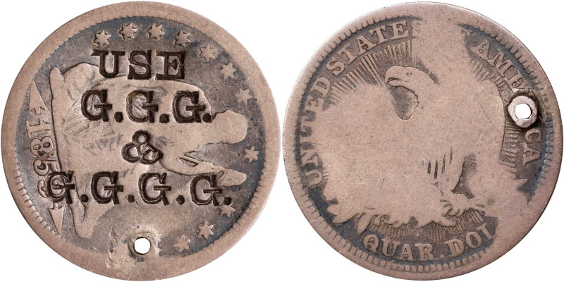 NEW HAMPSHIRE. Exeter. USE / G.G.G. / & / G.G.G.G. on the obverse of an 1853 Arr...