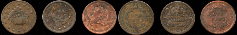 NEW HAMPSHIRE. Lot of (3) Counterstamps on Large Cents.
Included are: Brunk G-9...