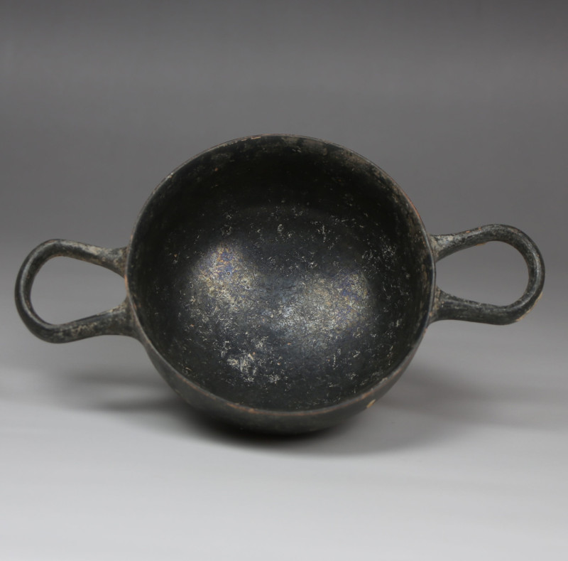 ITEM: Skyphos
MATERIAL: Pottery
CULTURE: Greek
PERIOD: 4th Century B.C
DIMEN...