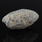 Greek sling bullet with inscription 'NA / MER'