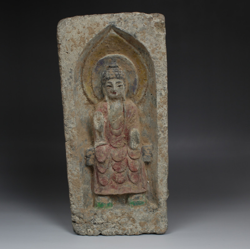 ITEM: Brick with Buddha
MATERIAL: Pottery
CULTURE: Chinese, Northern Wei
PERI...