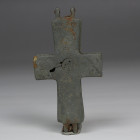 Byzantine reliquary cross (Encolpion) decorated with inscription