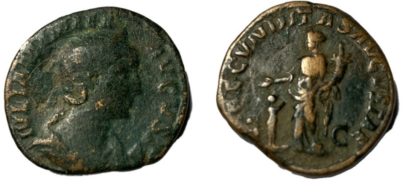 RULER: Julia Mamaea, Mother of Severus Alexander
DATE: 222 - 235 A.D
DENOMINAT...