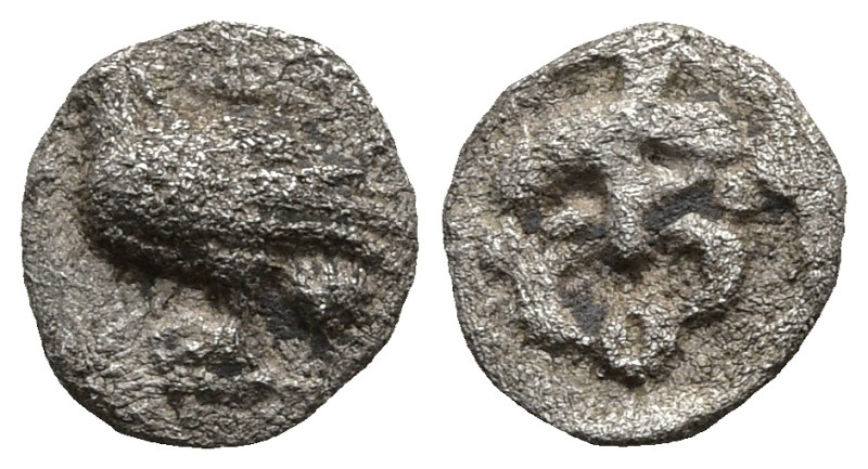 TROAS. Abydos. (Circa 480-450 BC).
AR Hemitetartemorion (5,5mm 0,10g)
Obv: Eag...