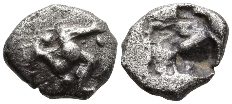 Greek
PAMPHYLIA. Aspendos. (Circa 500-400 BC).
AR Obol (?) 10.6mm 1.05g)
Obv:...