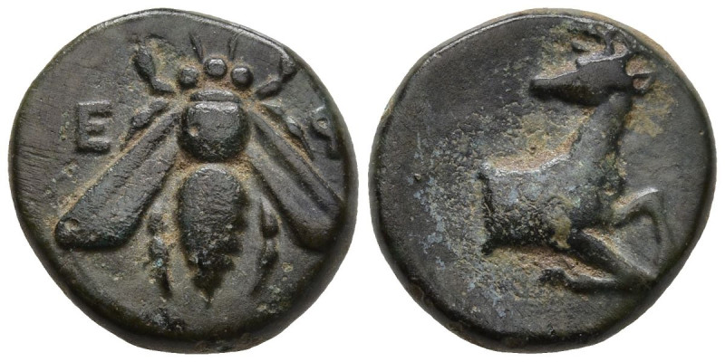 IONIA. Ephesos. (Circa 390-380 BC).
AE Bronze (12mm 1,71g)
Obv: E - Φ. Bee.
R...