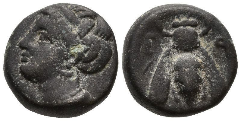 IONIA. Ephesos. (Circa 375-325 BC)
AE Bronze (10mm 1,33g)
Obv: Female head lef...