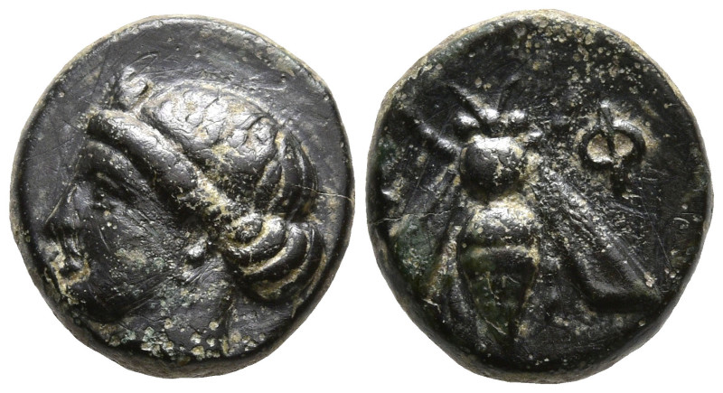 IONIA. Ephesos. (Circa 375-325 BC)
AE Bronze (10.4mm 1.3g)
Obv: Female head le...