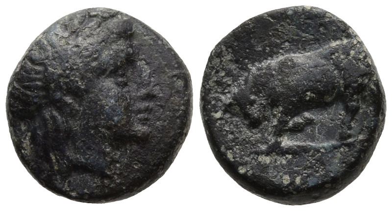 MYSIA. Gambrion. (4th century BC)
AE Bronze 9,3mm 1,08g)
Obv: Laureate head of...