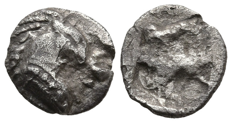 WESTERN ASIA MINOR, Uncertain (Kyme ?). (5th century BC)
AR Hemiobol (6,4mm 0,2...