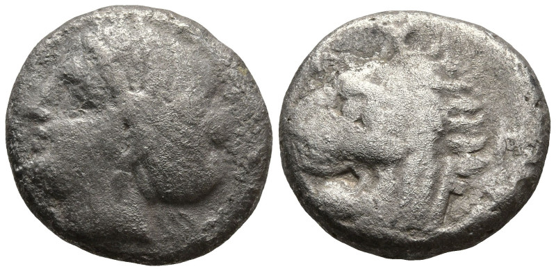 MYSIA. Kyzikos. (Circa 390-340 BC)
AR Drachm (14,34mm 1,84g)
Obv: ΣΩTEIPA. Hea...