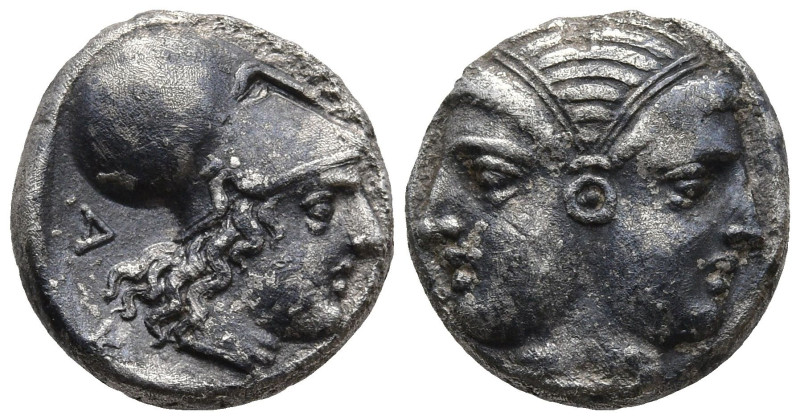 MYSIA. Lampsakos. (4th-3rd century BC).
AR Diobol (10,8mm 1,35g)
Obv: Female j...