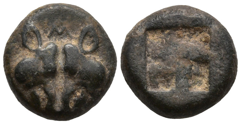 LESBOS. Mytilene. (Circa 550-480 BC).
Bl 1/12 Stater (10,1mm 1,27g)
Obv: Confr...