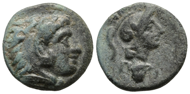 MYSIA. Pergamon . (Circa 310-282 BC).
AE Bronze (10,59mm 0,82g)
Obv: Head of H...