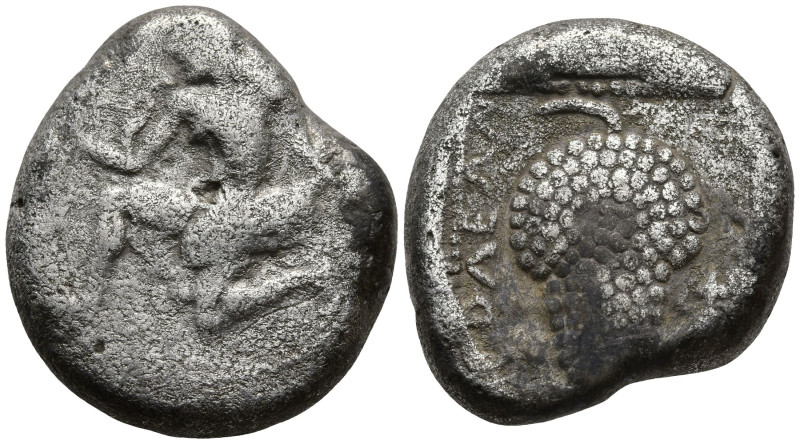 CILICIA. Soloi. (Circa 440-410 BC).
AR Stater (19,8mm 9,96g)
Obv: Amazon kneel...