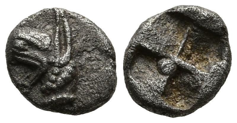 IONIA. Teos. (Circa 540-500 BC)
AR Tetartemorion (5,8mm 0,23g)
Obv: Head of gr...