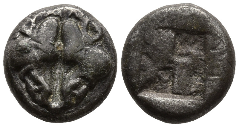 LESBOS. Uncertain. (Circa 478-460 BC).
BI 1/24 Stater (9,9mm 1,20g)
Obv: Confr...