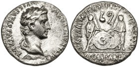 Augustus (27 BC-14 AD). Lugdunum (Lyon) mint
AR Denarius (18.4mm 3.55g)
Obv: CAESAR AVGVSTVS DIVI F PATER PATRIAE. Laureate head right.
Rev: C L CA...