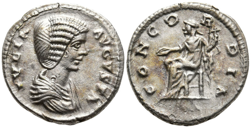 Julia Domna, Augusta (193-217 AD). Laodicea ad Mare
Denarius (19mm 3.1g)
Obv: ...