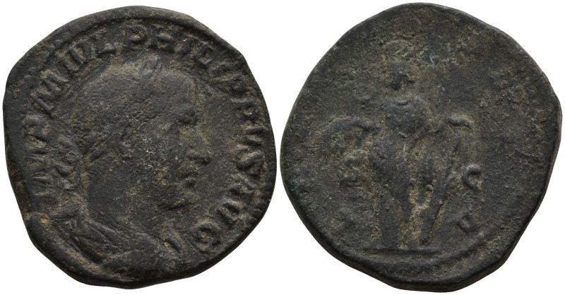 Philip I (AD 244-249).Rome
AE Sestertius (31,7mm 22,69g)
Obv: Laureate, draped...