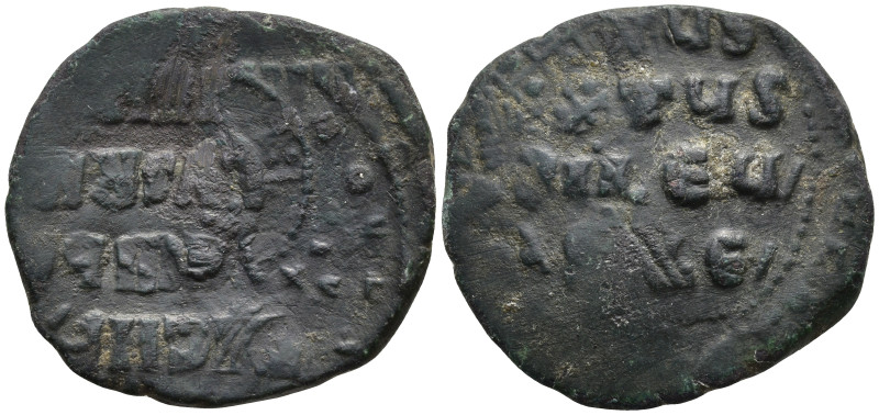 Anonymous Follis. Time of Basil II with Constantine VIII (976-1025.AD). Constant...