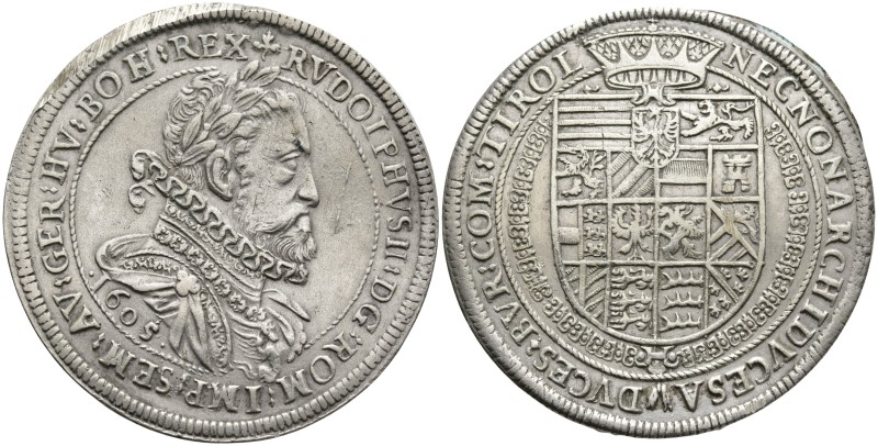 AUSTRIA. Holy Roman Empire. Rudolf II, Emperor (1576-1611 AD). Hall mint
AR Tal...