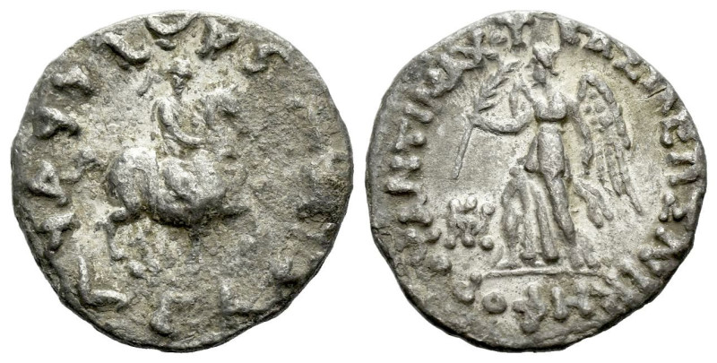 Bactria, Antimachus, circa 160-155 Drachm circa 160-155, AR 16.00 mm., 2.34 g.
...