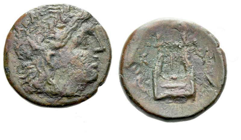 Cyrenaica, Cyrene Dichalkon circa 323-250, Æ 17.00 mm., 3.23 g.

Rare. Nice br...