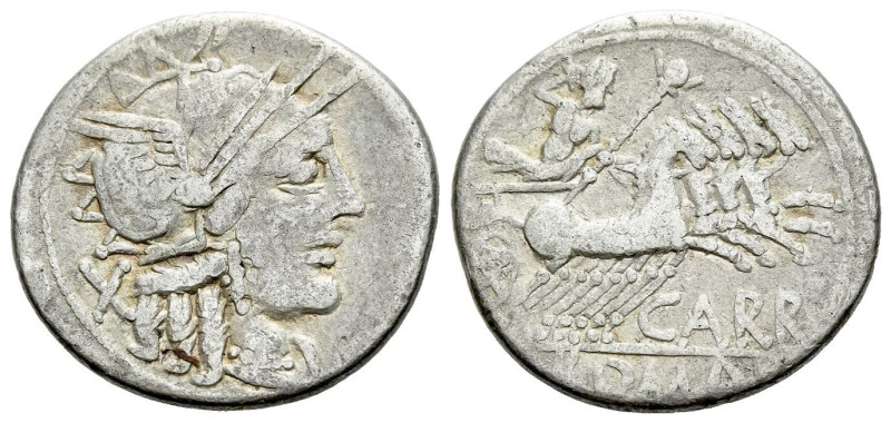 Cn. Papirius Carbo Denarius 121, AR 19.00 mm., 3.74 g.

About VF

Ex Naville...