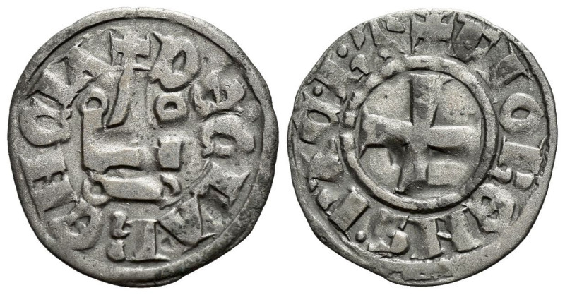 Crusader States, Chiarenza, Florens de Hainaut. 1289-1297 Denaro tornese circa 1...