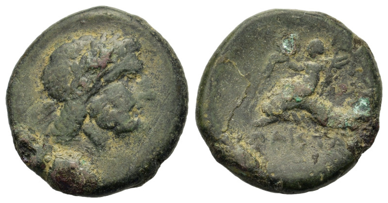 Italy. Northern Lucania. Paestum, c. 264-241 BC. Æ (19mm, 5.8g). Laureate head o...