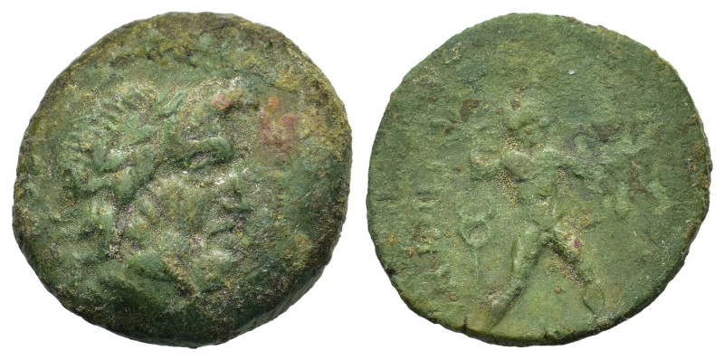 Italy. Bruttium. Petelia, c. late 3rd century BC. Æ Quadrans (17,4mm, 3.8g). Lau...