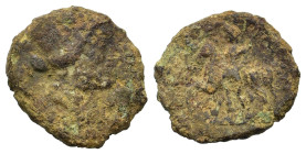 Sicily, Segesta. Roman protectorate. Circa 210-mid 1st century BC. Æ (14,2mm, 2.4g). Head of Hekate right, wearing stephanos surmounted by crescent. R...