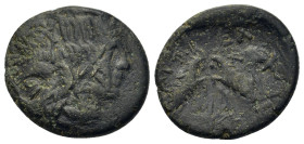 Macedon, Amphipolis, c. 187-168/7 BC. Æ (20,2mm, 6.8g). Laureate head of Apollo r. R/ Two rampant goats. Cf. SNG ANS 114-7; HGC 3.1, 421.