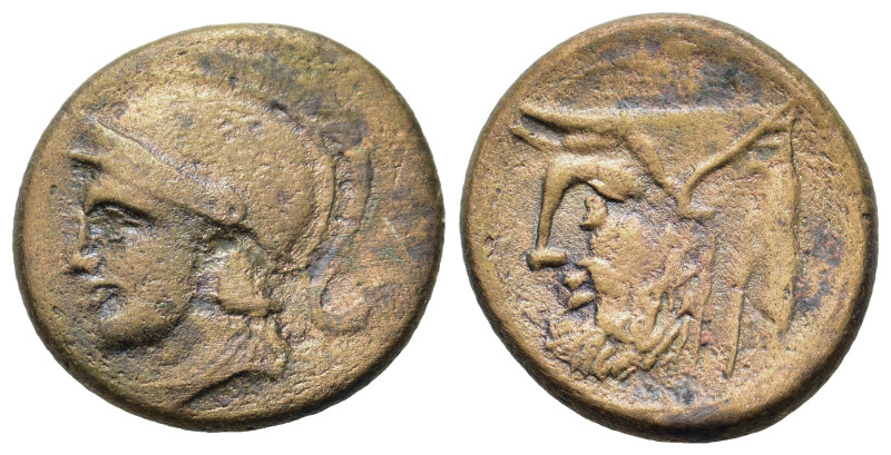 Akarnania, Federal Coinage, c. 300-167 BC. Æ (20,7mm, 6.3g). Helmeted head of At...