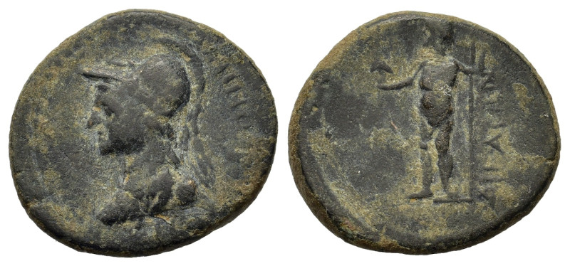 Aeolis, Aegae. Pseudo-autonomous issue. Circa 1st century. Æ (19mm, 3.3g). Helme...