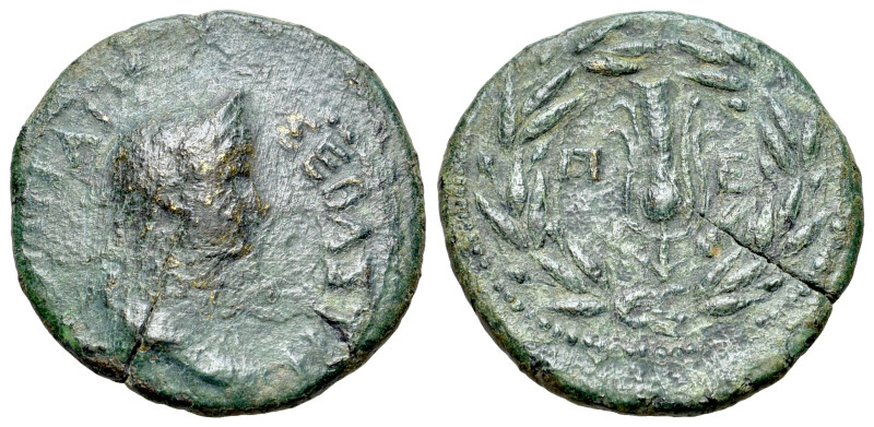 Poppaea Sabina (Augusta AD 62-63). Perinth in Thrace, Æ (24mm, 7.16g, 1h). ΠOΠΠA...