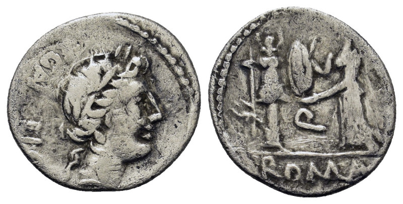 C. Egnatuleius C. f., Rome, 97 BC. AR Quinarius (16mm, 1.7g). Laureate head of A...