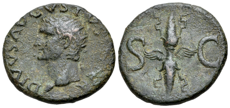 Divus Augustus (died AD 14). Æ As (27mm, 10.85g, 1h). Rome, AD 34-37. Radiate he...