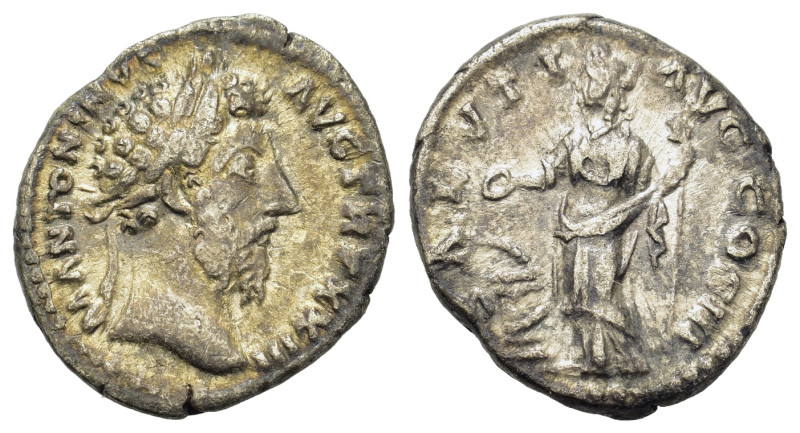 Marcus Aurelius (161-180). AR Denarius (17,6mm, 2.6g). Rome. Laureate head r. R/...