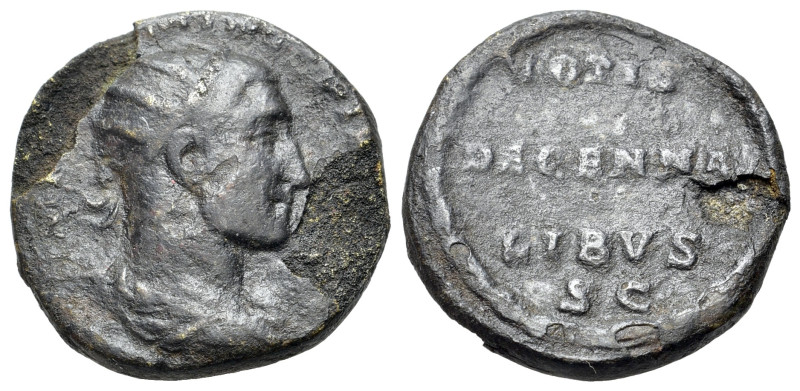 Philip I (244-249). Æ dupondius (23mm, 8.51g, 6h). Bust of Philip the Arab, radi...