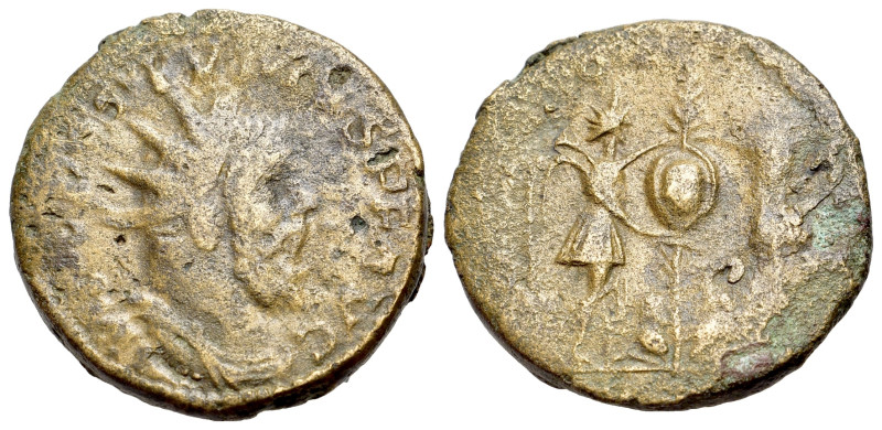 Postumus, Romano-Gallic Emperor (260-269). Æ Sestertius (23mm, 9.24g, 2h). Radia...