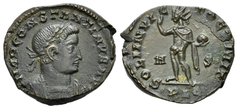 Constantine I The Great (307-337). Æ Follis (18mm, 2.88g, 12h). Lugdunum. Laurea...