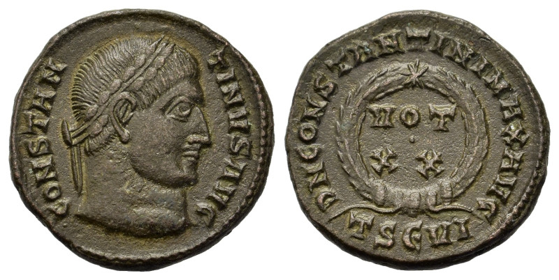 Constantine I (307/10-337). Æ Follis (18,5mm, 3g). Thessalonica. Lureate head r....